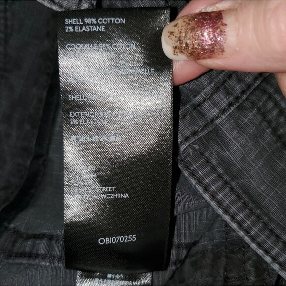 Anthropologie Jennie Ripstop High Rise Cargo Ankle Pant Washed Black Utility 28 - Picture 14 of 14